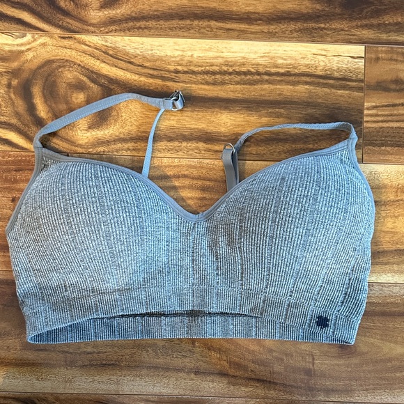 Lucky Brand Other - Lucky Brand Ribbed Light Gray Bra with Adjustable Straps